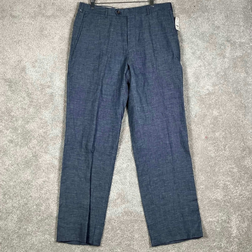 Brooks Brothers 346 Dress Pants Mens 36x32 Blue Madison Fit Trousers Wool NWT